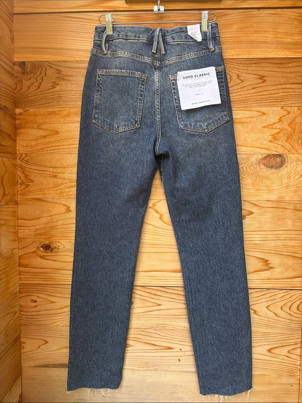 NWT Good American Good Classic High Rise Raw Hem Jeans Size 4/27 - Picture 6 of 8